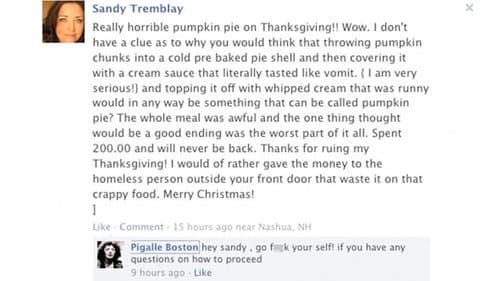 Una queja en Facebook