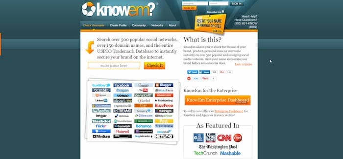 Herramienta de gestión de reputación en línea - Knowem