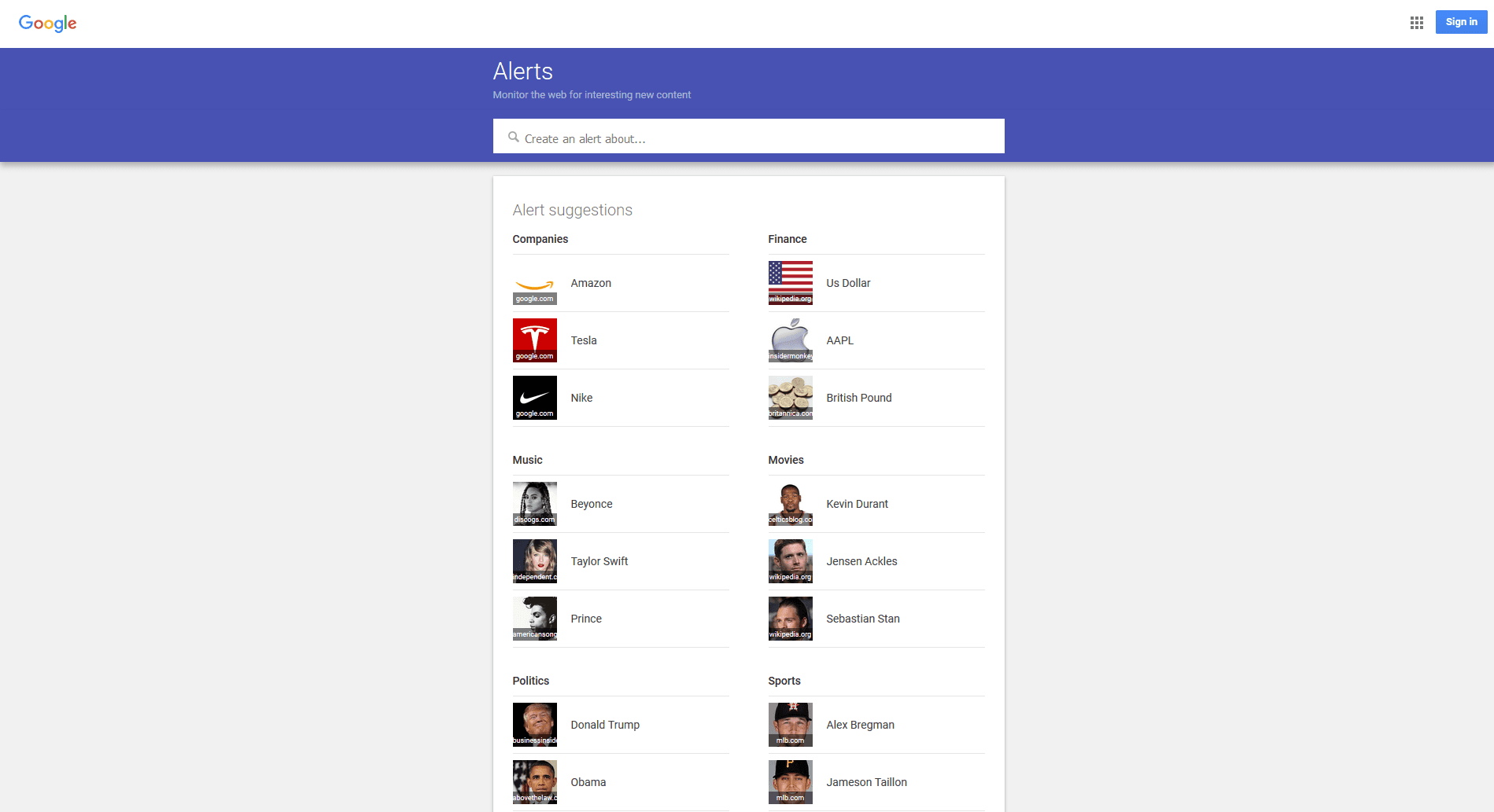 Google Alerts - Crisis management tools