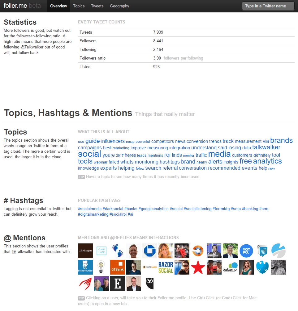 Foller.me analytics tool