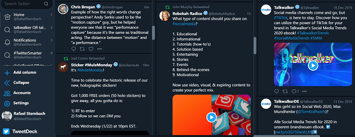 tweetdeck is a type of social media dashboard