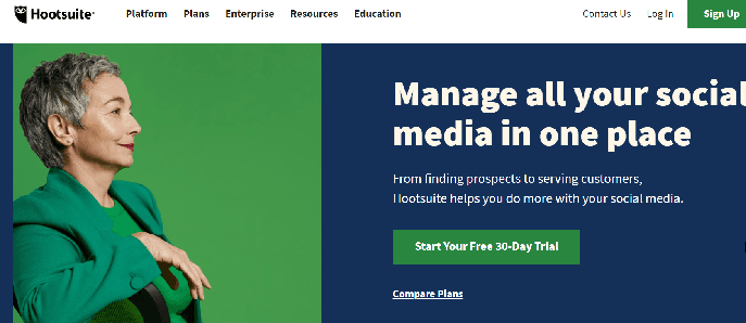 social media dashboard: Hootsuite offers many types
