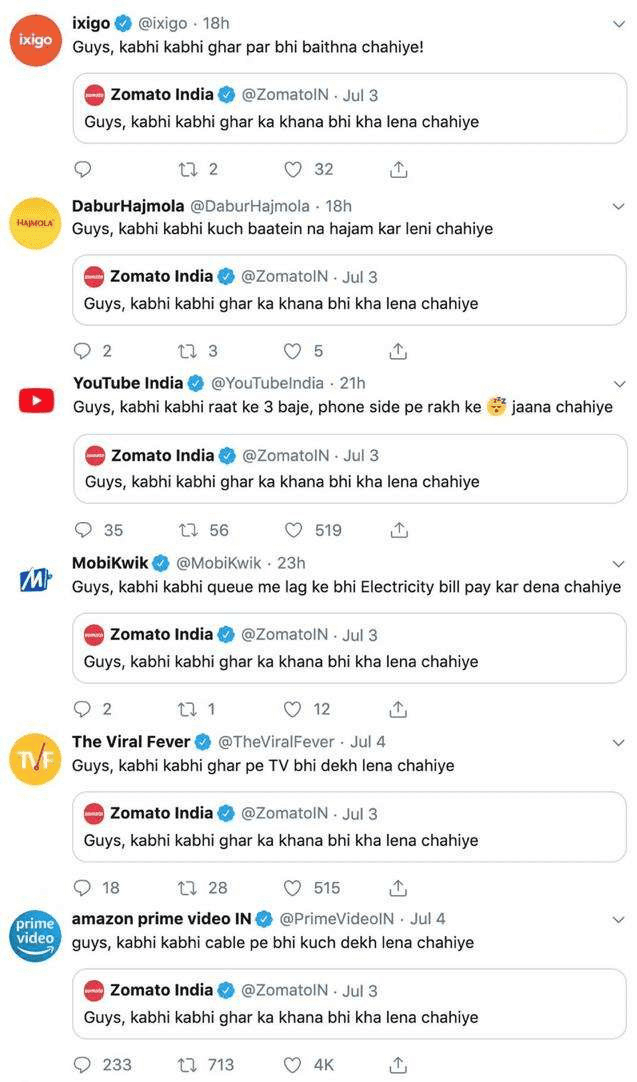 bandwagon - companies tweeting the same content