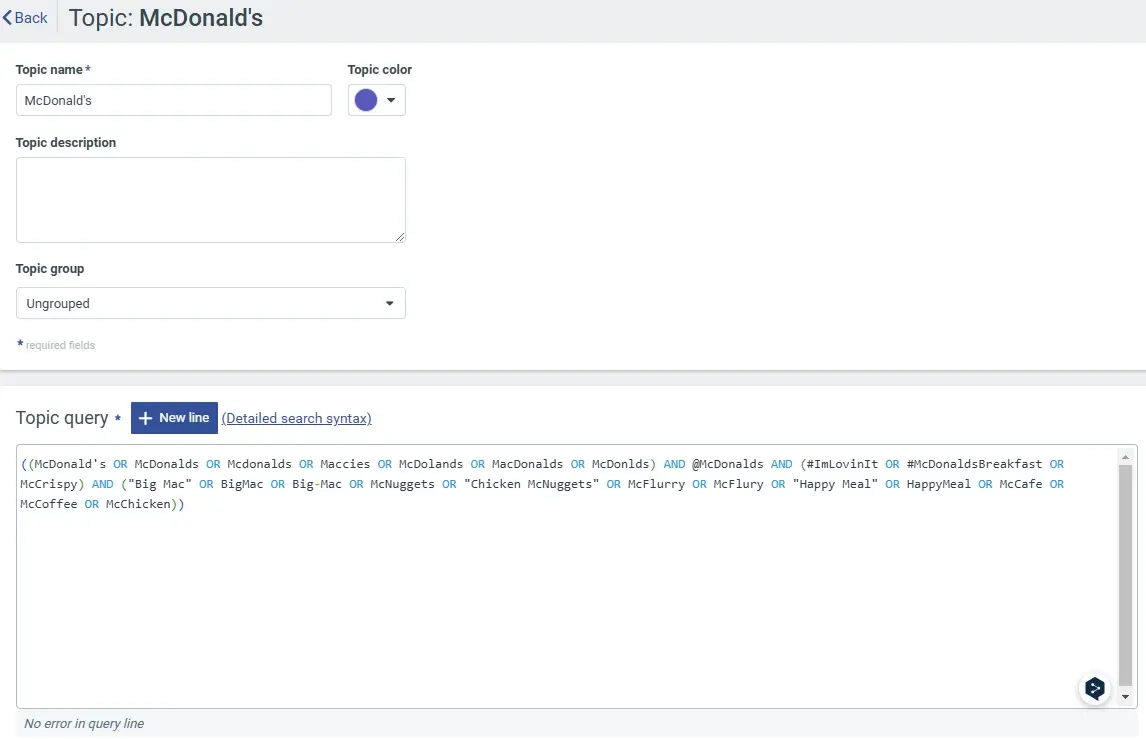 social listening for McDonalds using Talkwalker