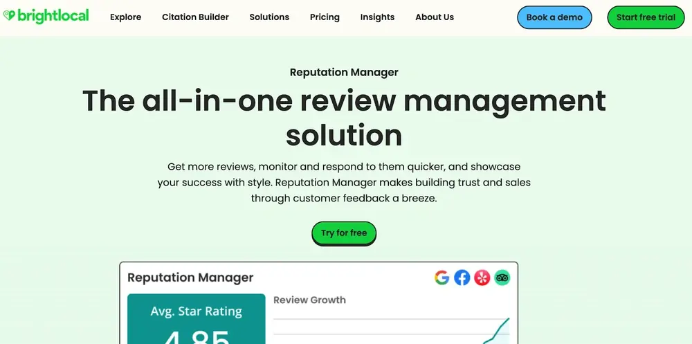 BrightLocal homepage