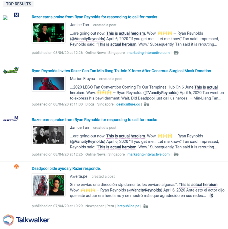 Media pickups RR reply to Razer CEO