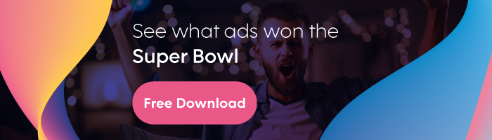 A footer image where readers can learn more about Super Bowl ads on social media