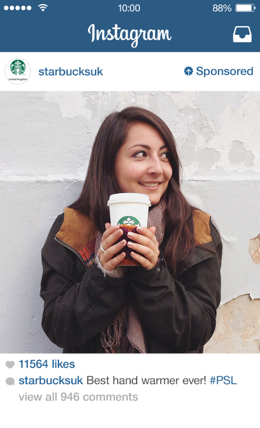 Starbucks sponsorise Instagram