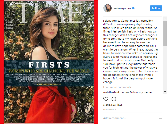 Selena Gomez: personnalité Instagram
