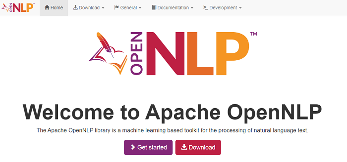 Apache OpenNLP machine learning toolkit