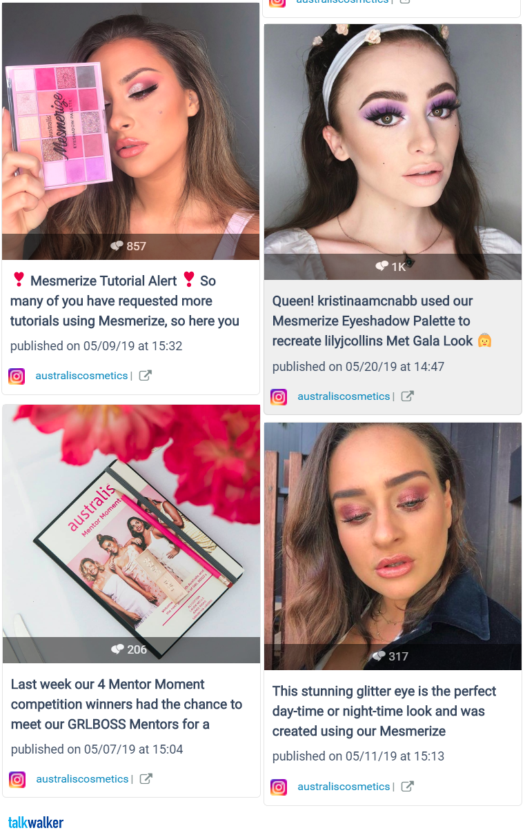 Australis Cosmetics instagram