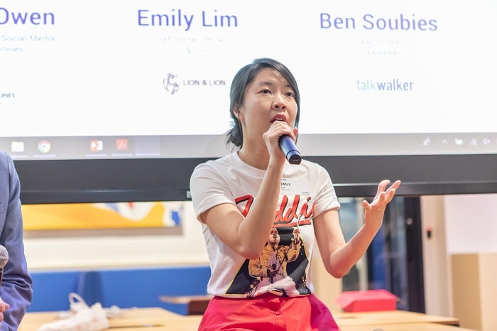 Lion & Lion Chief Digital Officer Emily Lim at Talkwalker Singapore office launch