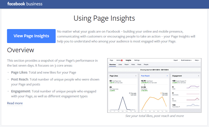 social media analytics tools - facebook insights