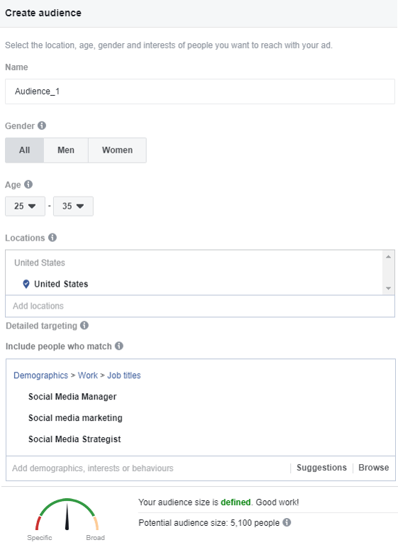 Targeting audiences in Facebook for PPC ads