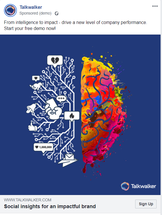 Facebook sponsored ad for social media advertising