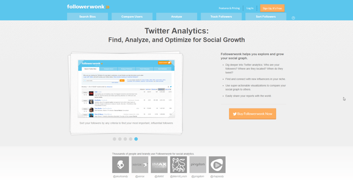Competitor analysis tools - FollowerWonk screenshot 2