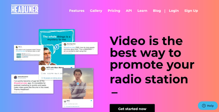 Easily create videos to promote your podcast, radio show or blog.
