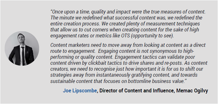 social media marketing strategy Joe Lipscombe quote