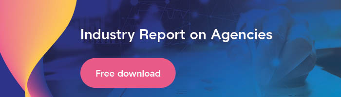 Industry Report on Agencies banner, pink button for free download
