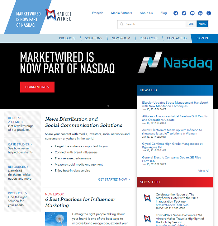 Market Wired website - PR Tools guide