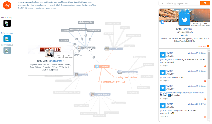 Twitter analytics tools - Mentionmapp Analytics - influencer networking