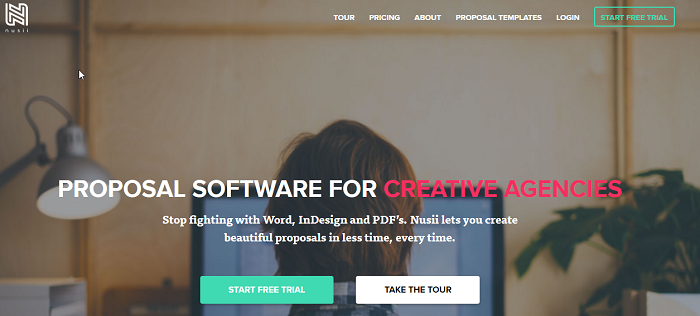 Home page of Nusii - RFP software for creative agencies, for your marketing RFP