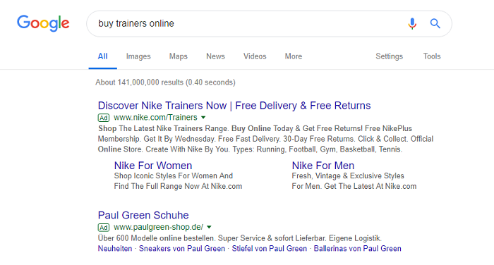 PPC Campaigns Ad Example