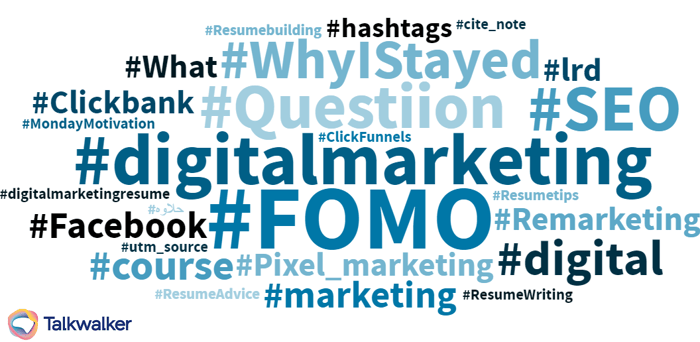 Top hashtags linked to Quora in social media conversations