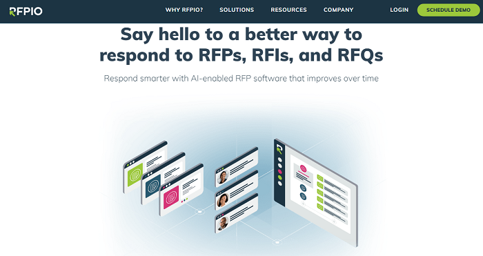 Home page of RFPIO - RFP for marketing tool