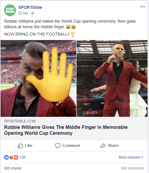 Robbie's Middle Finger