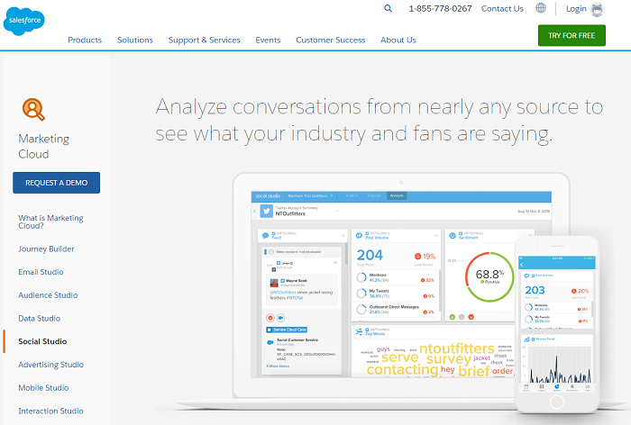 social media analytics tools - salesforce