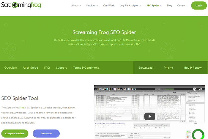 Screaming Frog SEO Spider - Rastrea los sitios web de tu competencia para identificar sus estrategias de SEO.