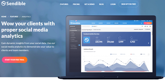 social media analytics tools - sendible