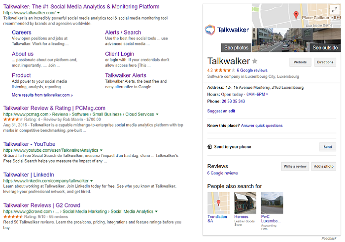 Talkwalker search results