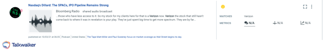 Verizon stock podcast mention