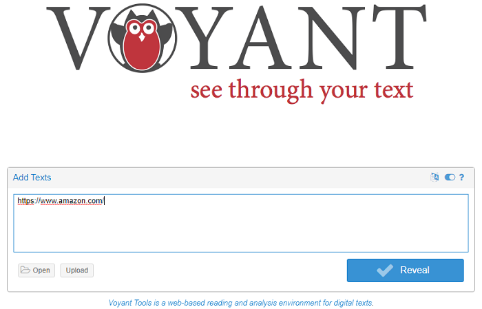 Voyant Tools text analytics for websites