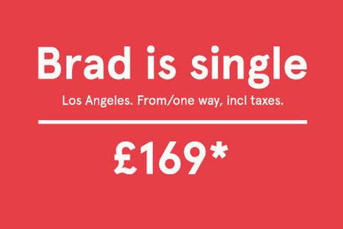 Norwegian airlines brad is single advert