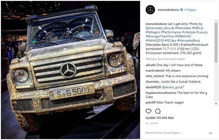Mercedes Instagram Post