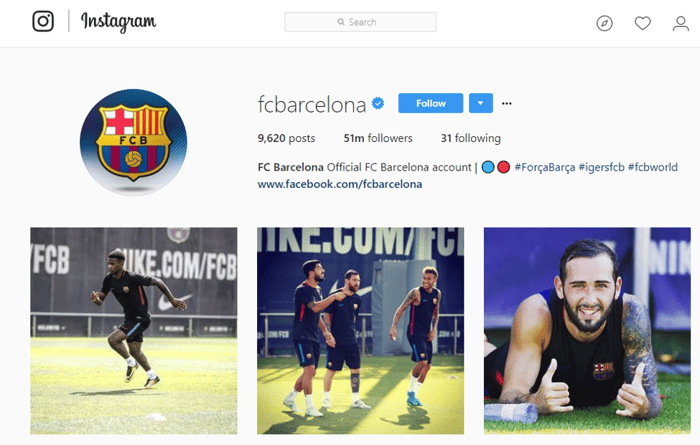 FC Barcelona Instagram