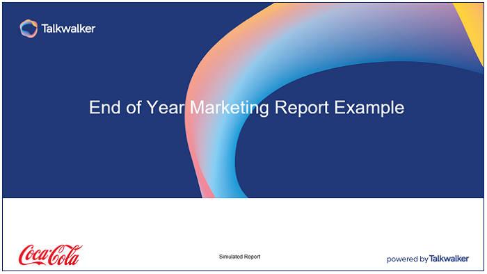End of year marketing report - free simulated Talkwalker year end template front cover