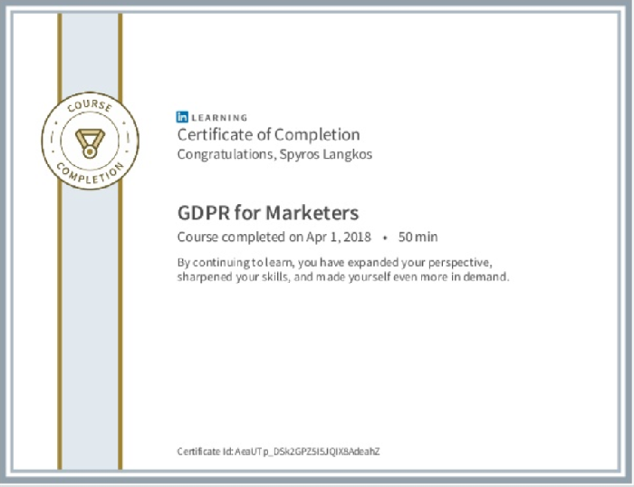 linkedin learning certificate of completion in digital marketing