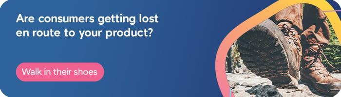 Are consumers getting lost en route to your product? Walk in their shoes. Call to action button linking to a free demo of the Talkwalker consumer intelligence platform.