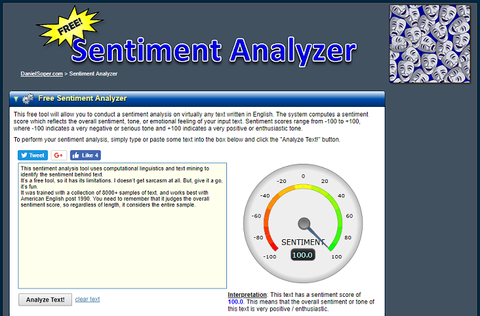 Sentiment analysis tools - Sentiment Analyzer