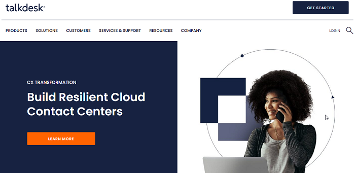 Talkdesk - cloud contact center software for speech analytics - website homepage