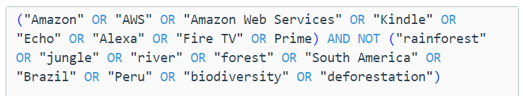 A basic Amazon query example, demonstrating how hard it is to write the perfect Boolean query.